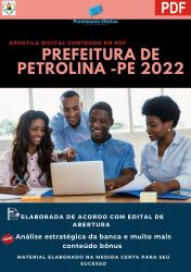 Apostila Pref Petrolina PE Nutricionista Ano 2022